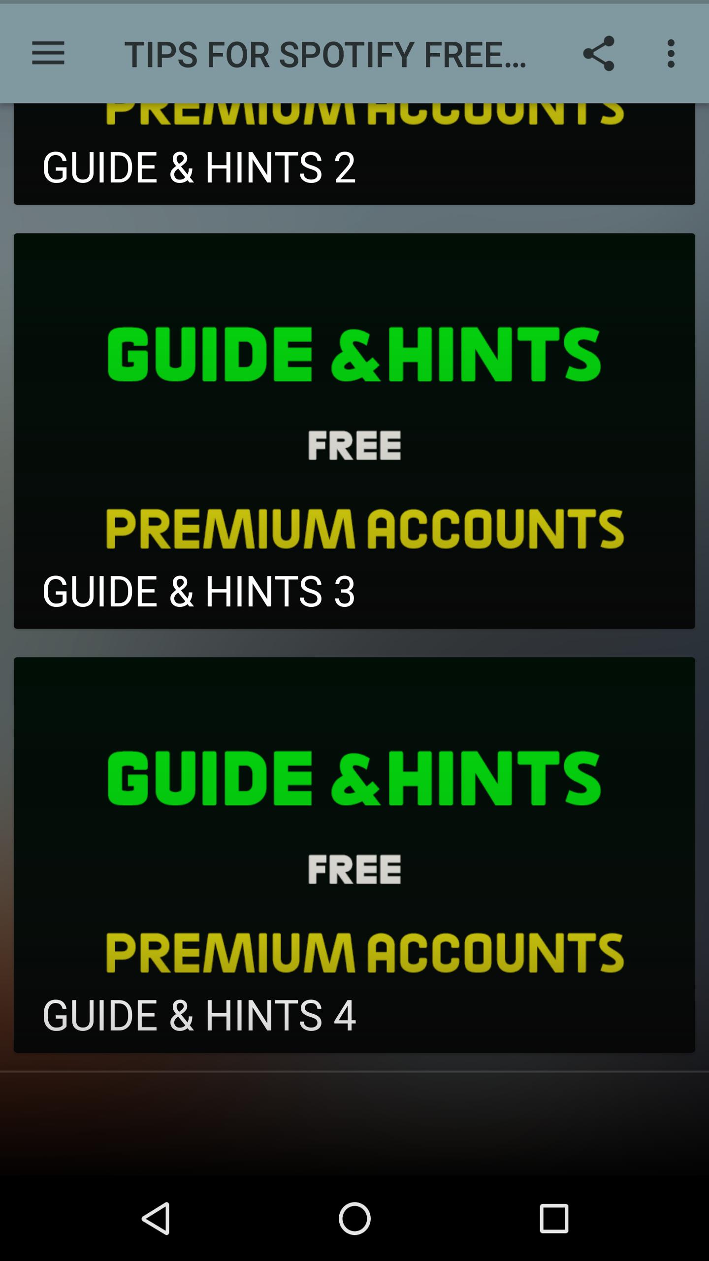 Spotify free premium account android app